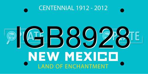 IGB8928 New Mexico License Plate