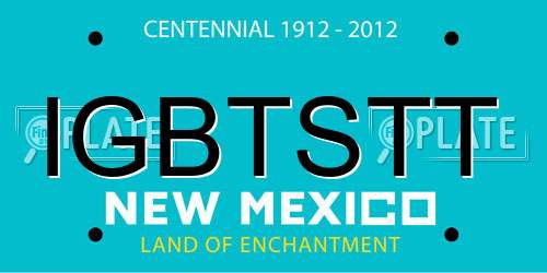 IGBTSTT New Mexico License Plate