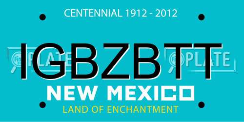 IGBZBTT New Mexico License Plate