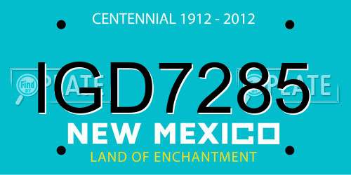 IGD7285 New Mexico License Plate