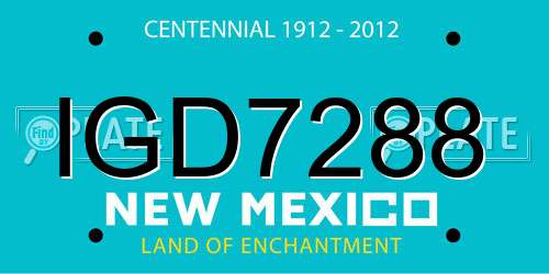 IGD7288 New Mexico License Plate