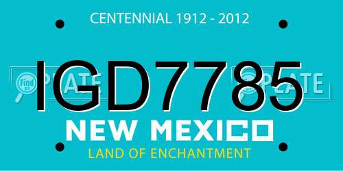 IGD7785 New Mexico License Plate