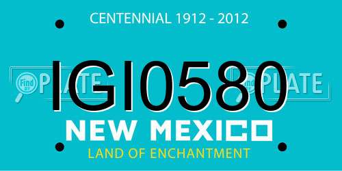 IGI0580 New Mexico License Plate