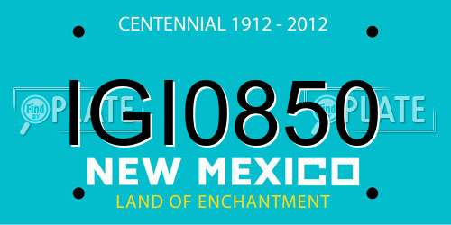 IGI0850 New Mexico License Plate