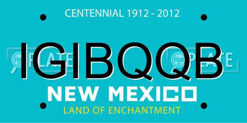 IGIBQQB New Mexico License Plate