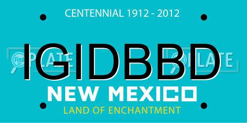 IGIDBBD New Mexico License Plate