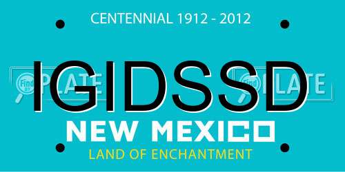 IGIDSSD New Mexico License Plate