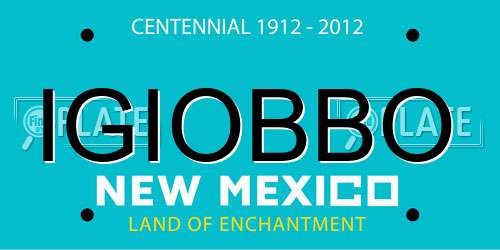 IGIOBBO New Mexico License Plate