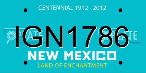 IGN1786 New Mexico License Plate