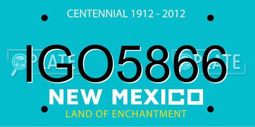 IGO5866 New Mexico License Plate
