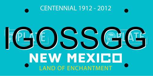 IGOSSGG New Mexico License Plate
