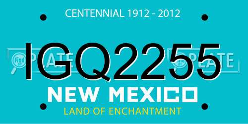 IGQ2255 New Mexico License Plate