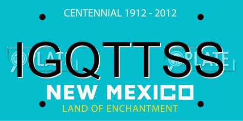 IGQTTSS New Mexico License Plate