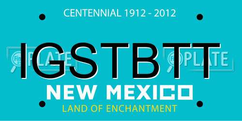 IGSTBTT New Mexico License Plate