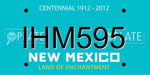 IHM595 New Mexico License Plate