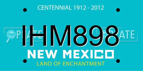 IHM898 New Mexico License Plate
