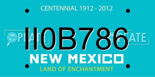 II0B786 New Mexico License Plate