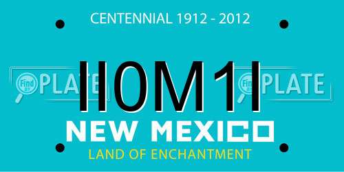 II0M1I New Mexico License Plate