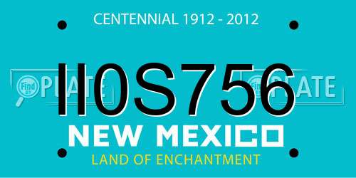 II0S756 New Mexico License Plate