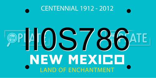 II0S786 New Mexico License Plate