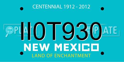 II0T930 New Mexico License Plate