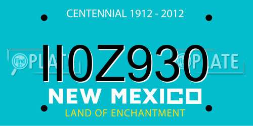 II0Z930 New Mexico License Plate