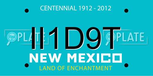 II1D9T New Mexico License Plate