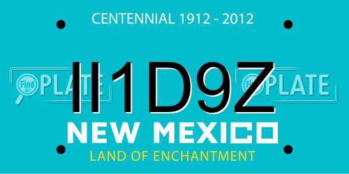 II1D9Z New Mexico License Plate