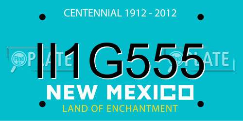 II1G555 New Mexico License Plate