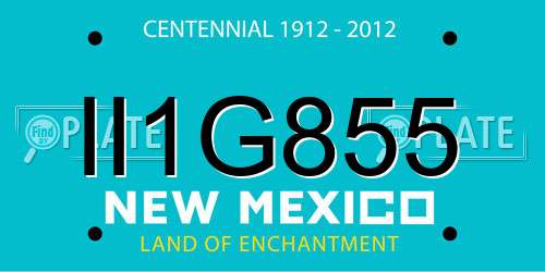 II1G855 New Mexico License Plate
