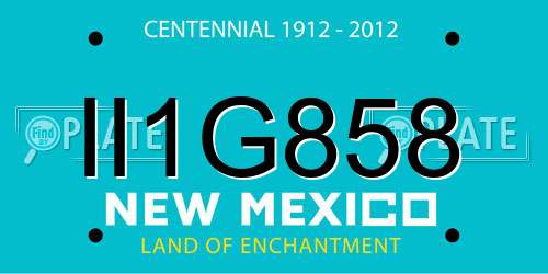 II1G858 New Mexico License Plate
