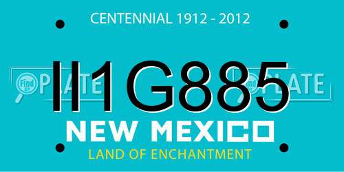 II1G885 New Mexico License Plate