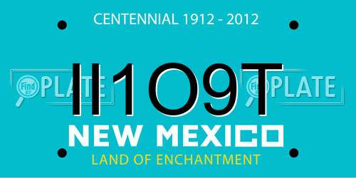 II1O9T New Mexico License Plate