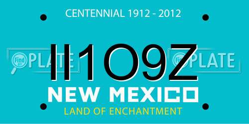 II1O9Z New Mexico License Plate