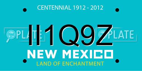 II1Q9Z New Mexico License Plate