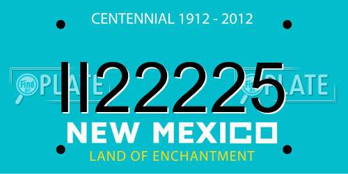 II22225 New Mexico License Plate