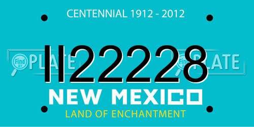 II22228 New Mexico License Plate