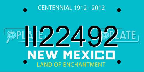 II22492 New Mexico License Plate
