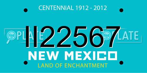 II22567 New Mexico License Plate
