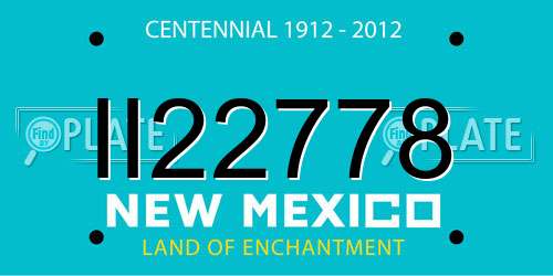 II22778 New Mexico License Plate