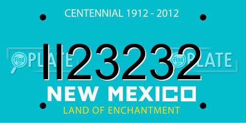 II23232 New Mexico License Plate