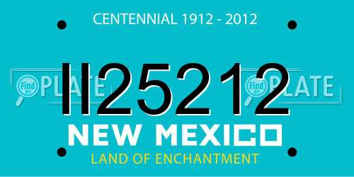 II25212 New Mexico License Plate