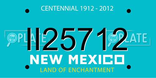 II25712 New Mexico License Plate