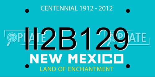 II2B129 New Mexico License Plate