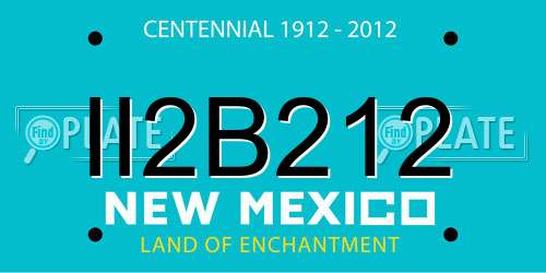 II2B212 New Mexico License Plate