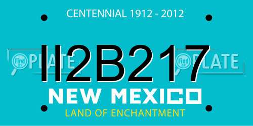II2B217 New Mexico License Plate