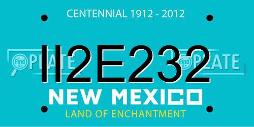 II2E232 New Mexico License Plate