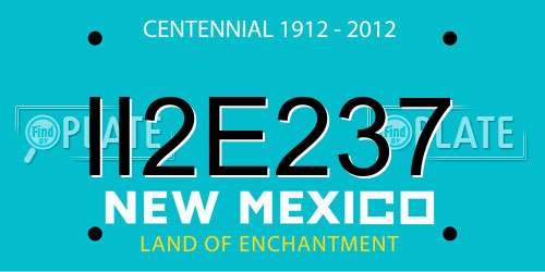 II2E237 New Mexico License Plate