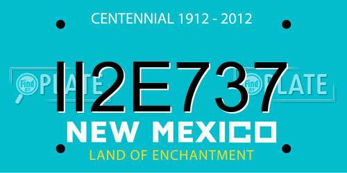 II2E737 New Mexico License Plate