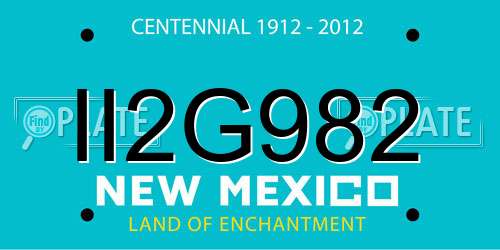 II2G982 New Mexico License Plate